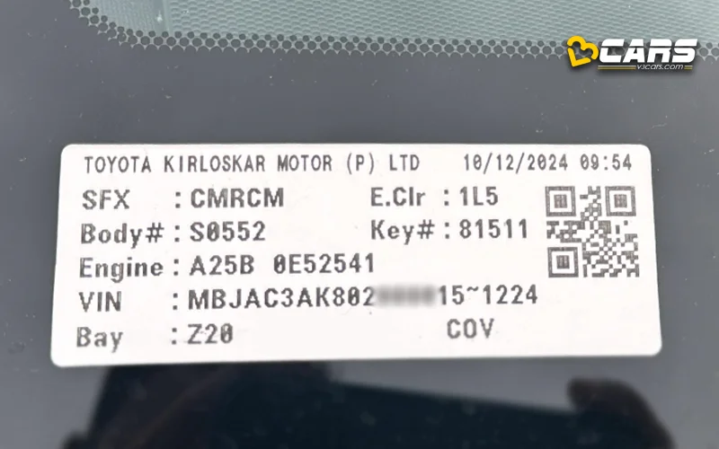 Check / Decode Toyota Car Manufacturing Date & VIN Number