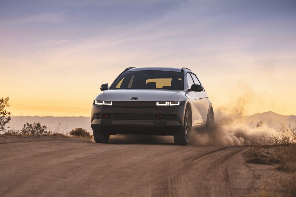 2025 Hyundai Ioniq 5 XRT starts down the rally car trail